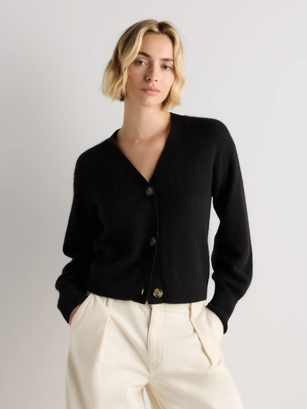 Quince Women's Lightweight Baby Alpaca Cropped Cardigan